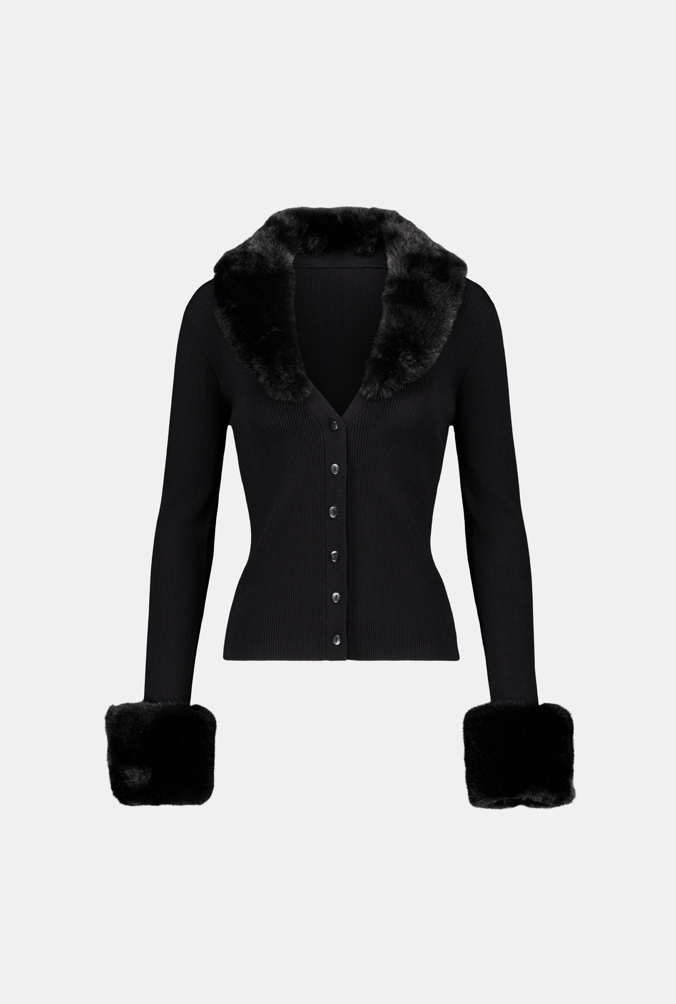 Faux Fur Trim Cardigan – SAEMDI