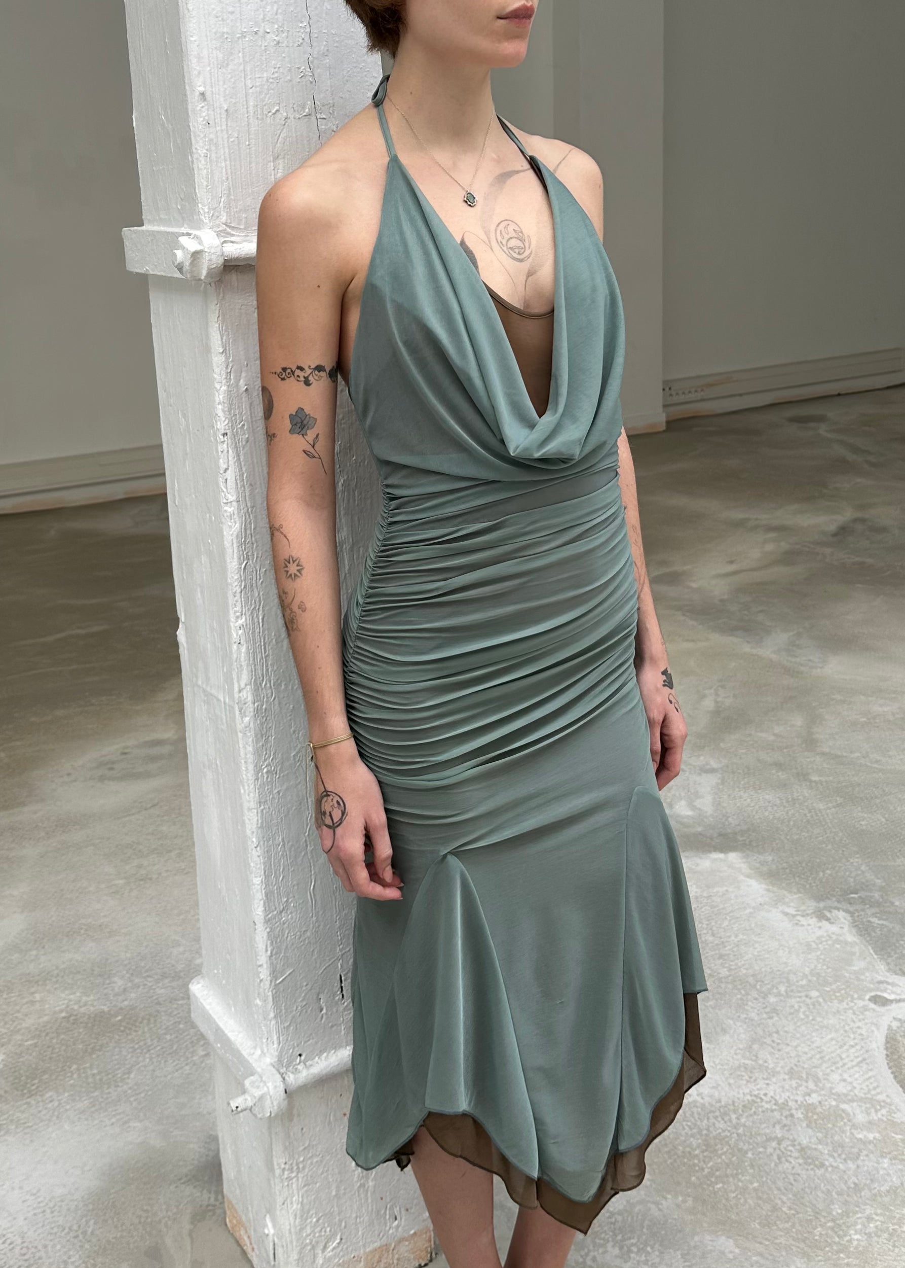 elvie halter midi dress  |  @FashionNova -Ellington Jacquard Halter Midi Dress