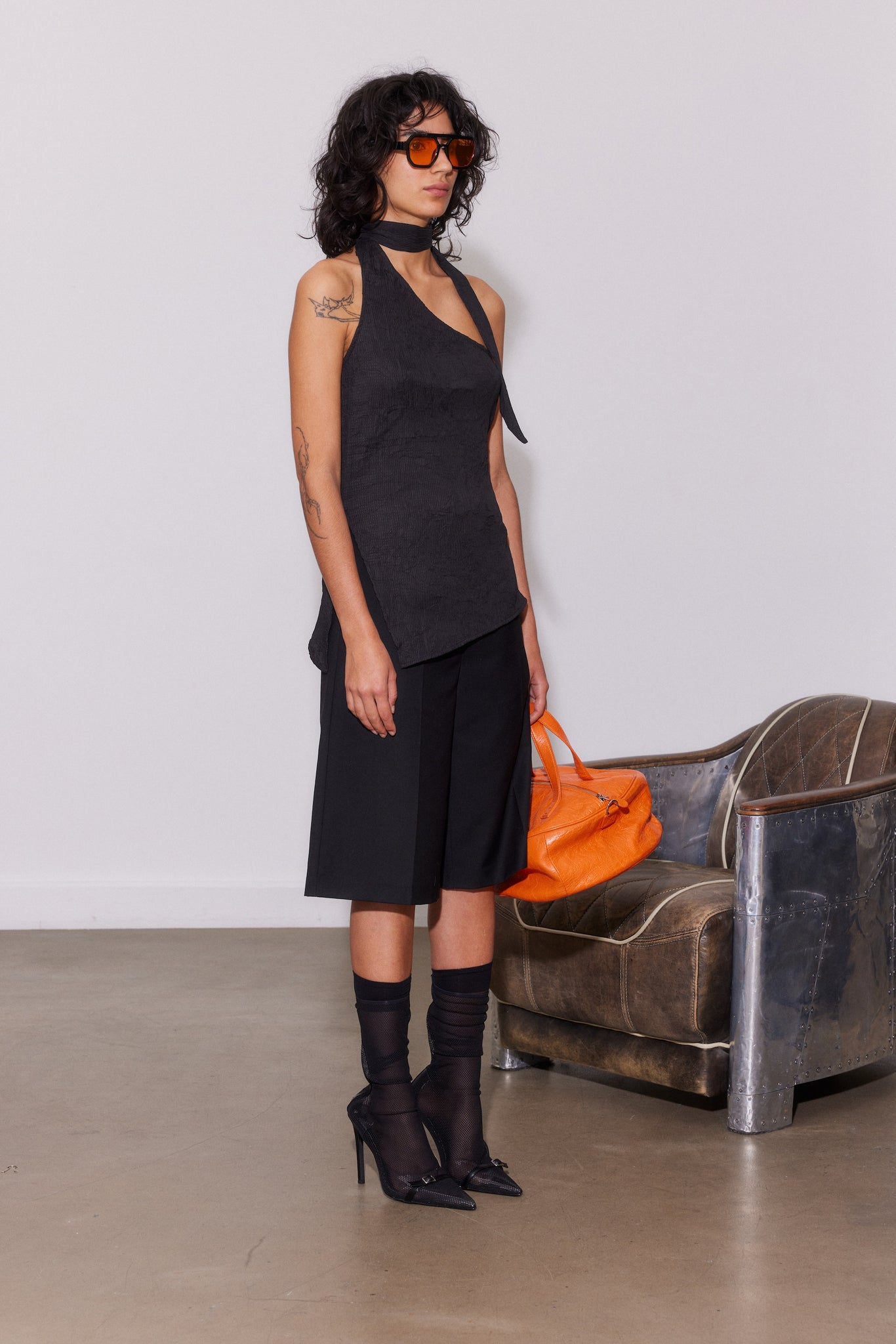 One-Shoulder Scarf Top