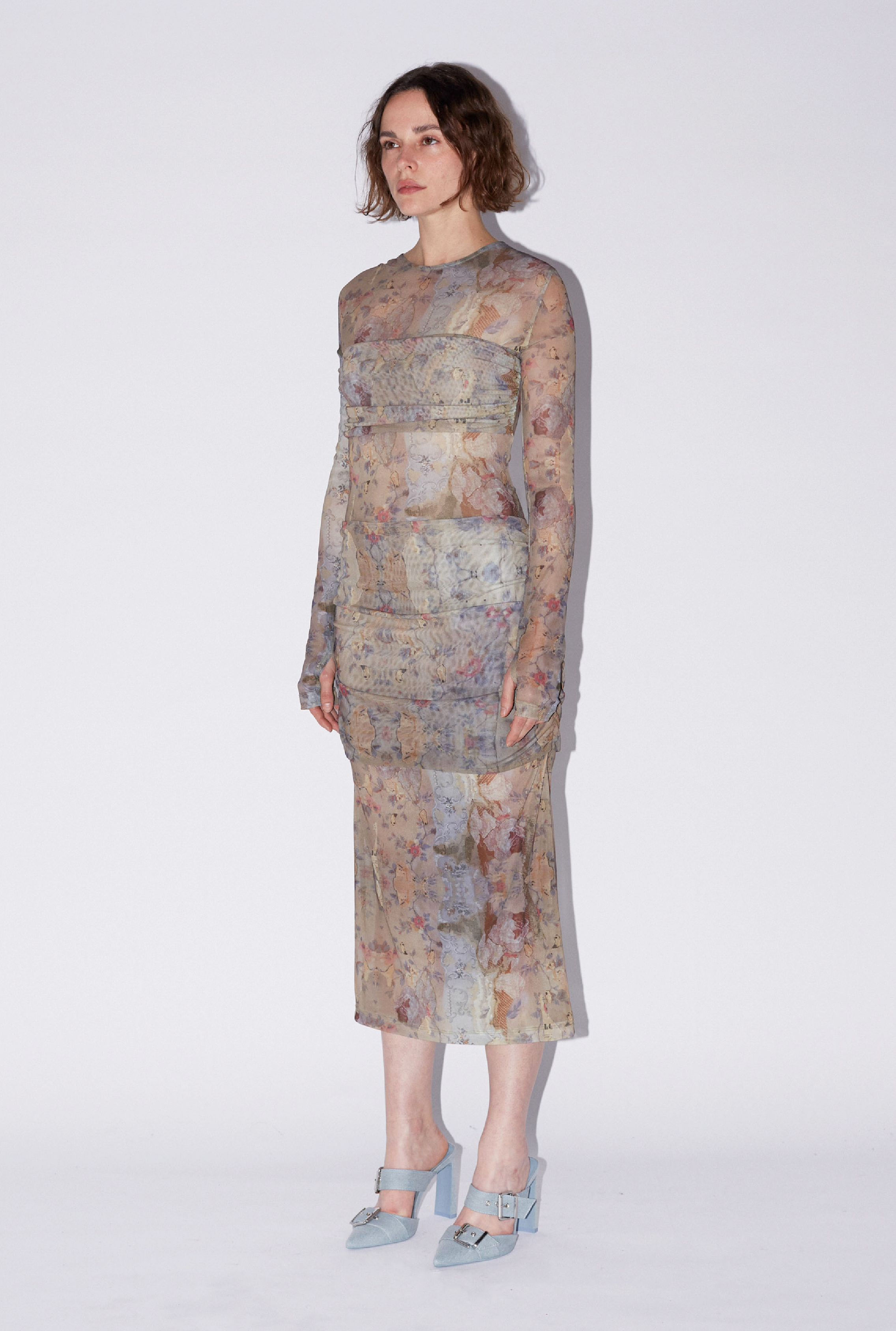 Draped mesh dress – SAEMDI