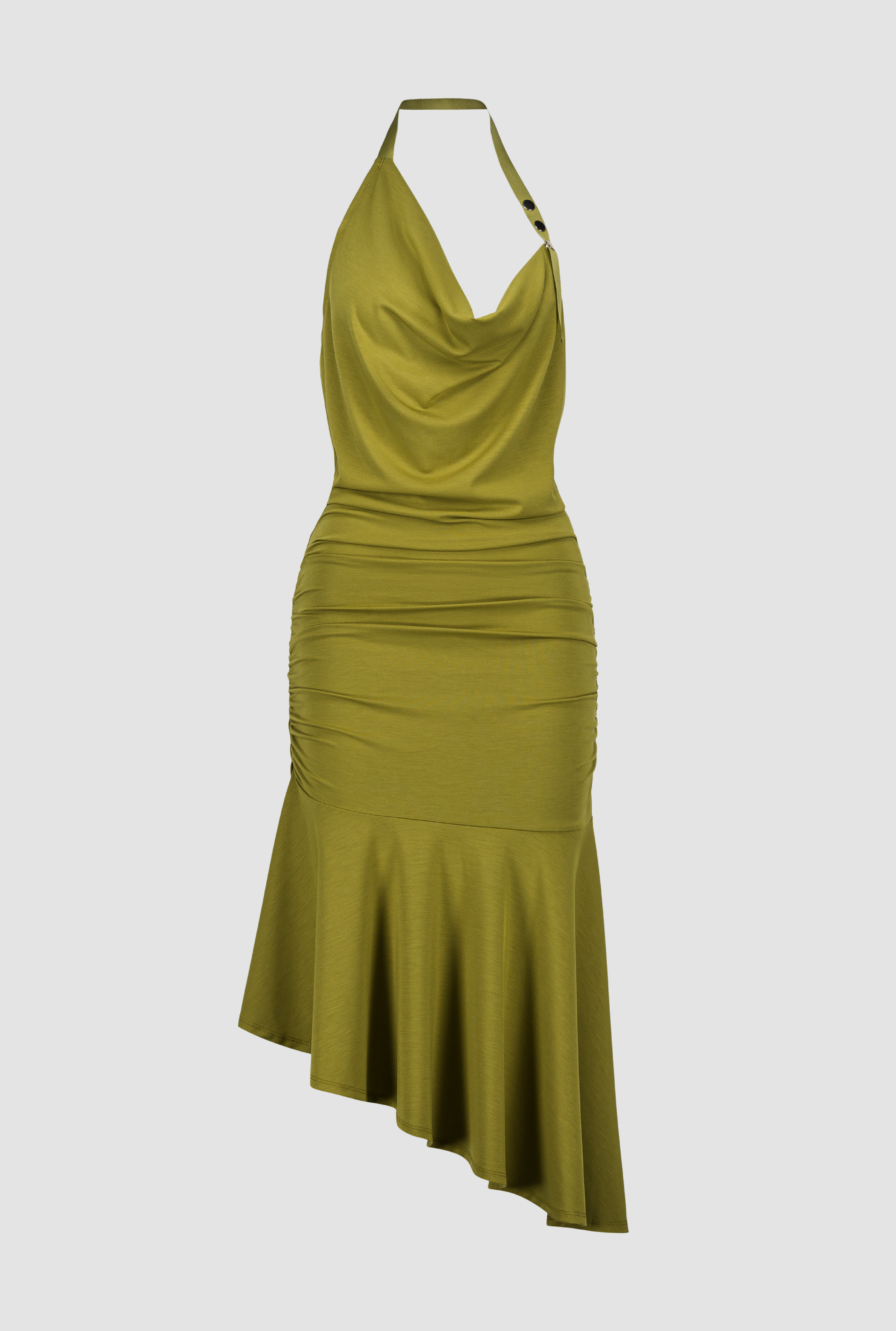 maleek spider embroidery midi dress in smoke green Green Embroidered Cotton A-Line Midi Dress main image 1