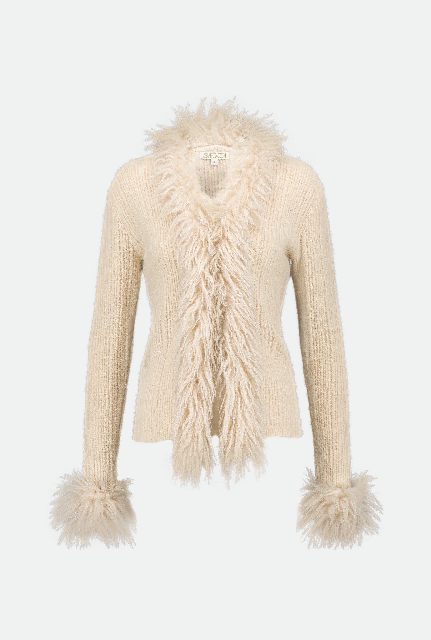 Mongolian faux fur cardigan