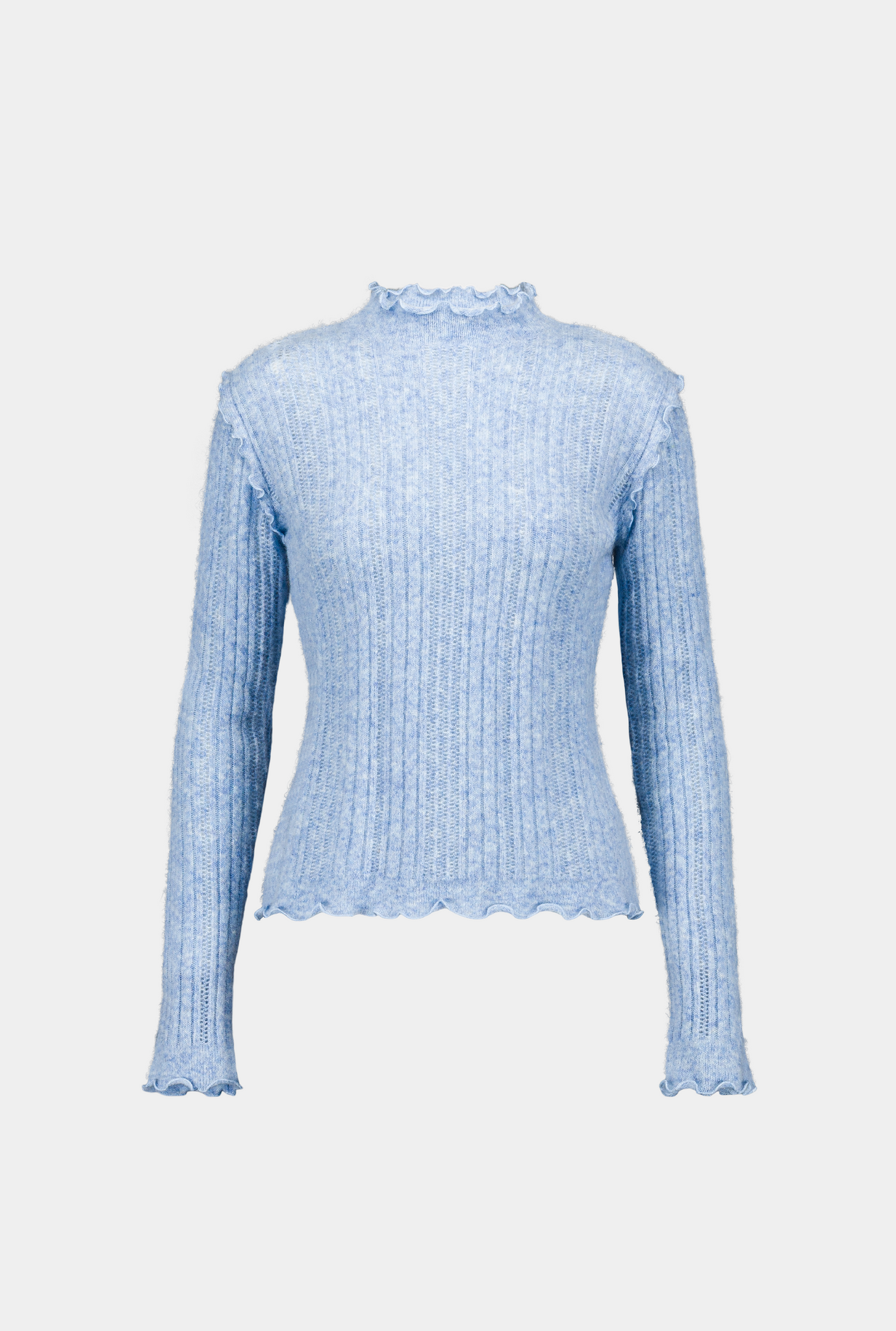 Ice blue frill knit
