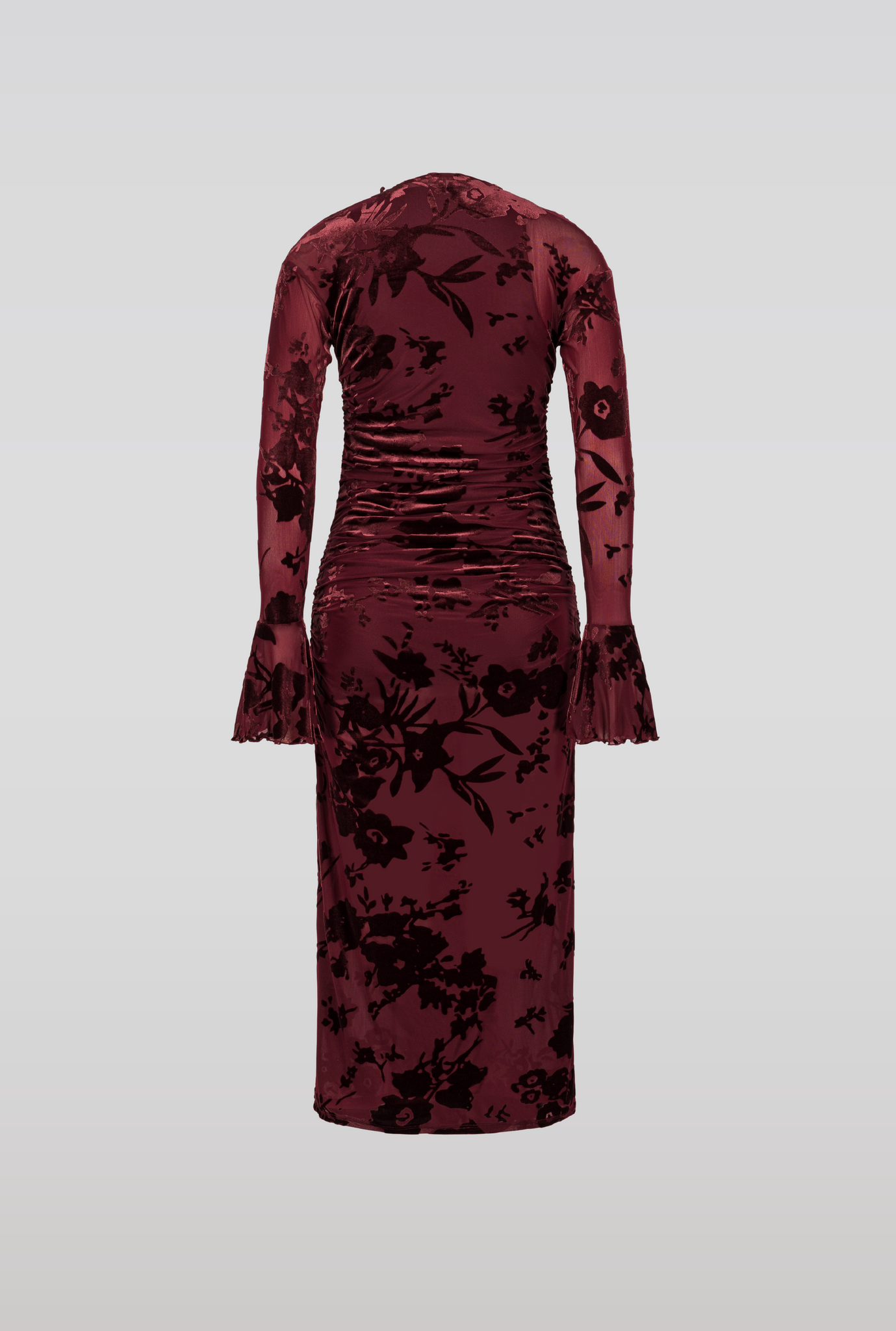 Flocked mesh dress