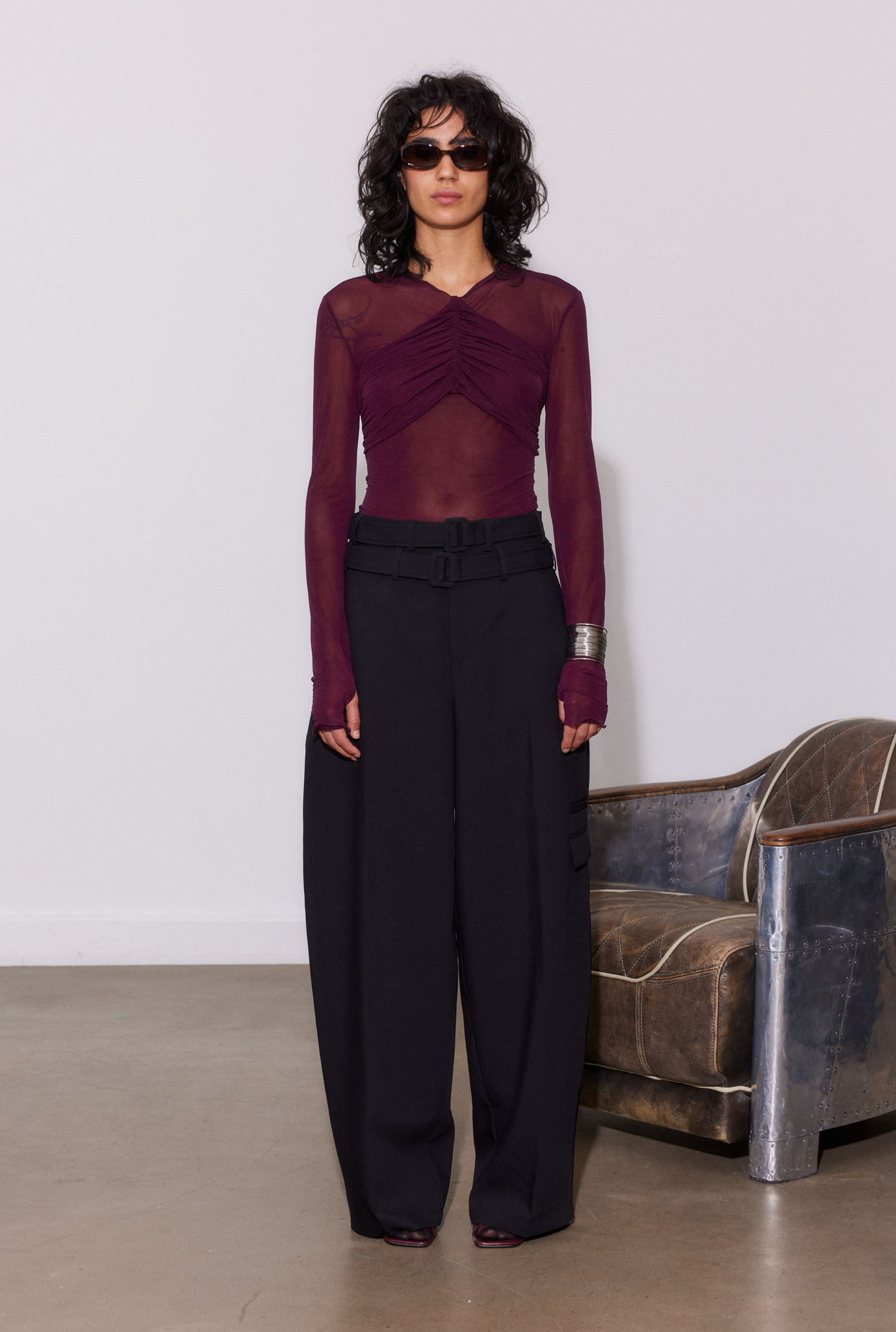 Bordeaux mesh with draping