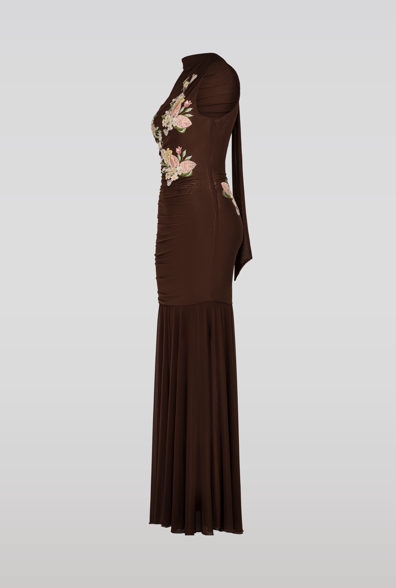Embroidered Mesh Dress