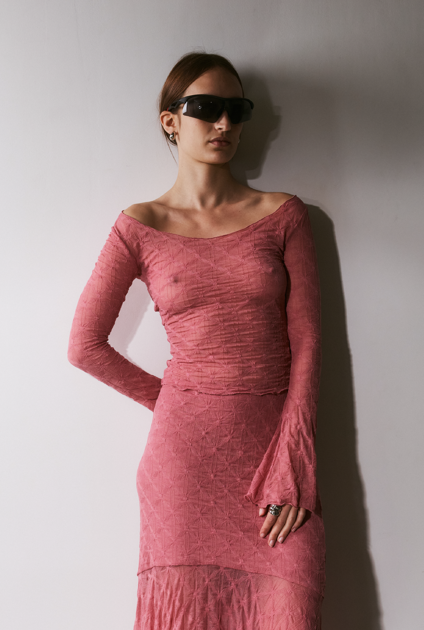 Crinkled jersey skirt