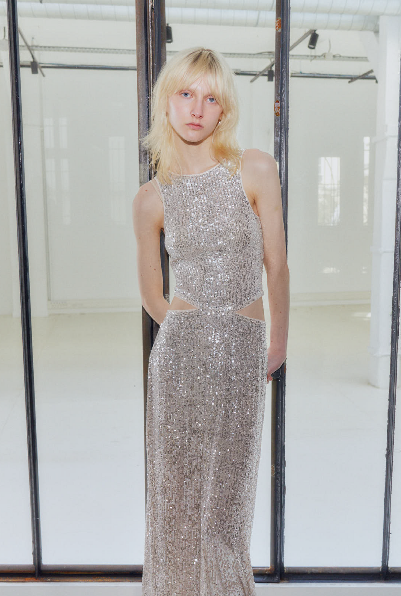 Cut Out Sequin Dress