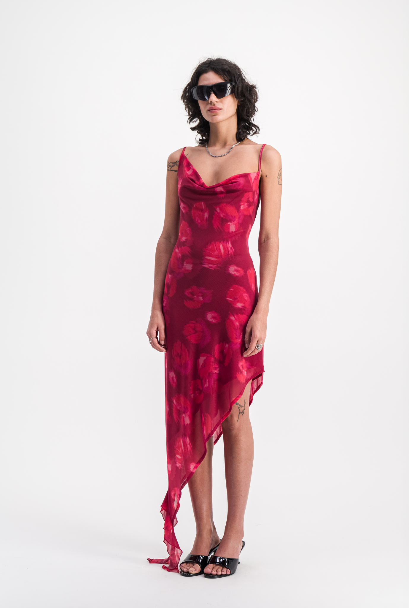 Waterfall mesh dress