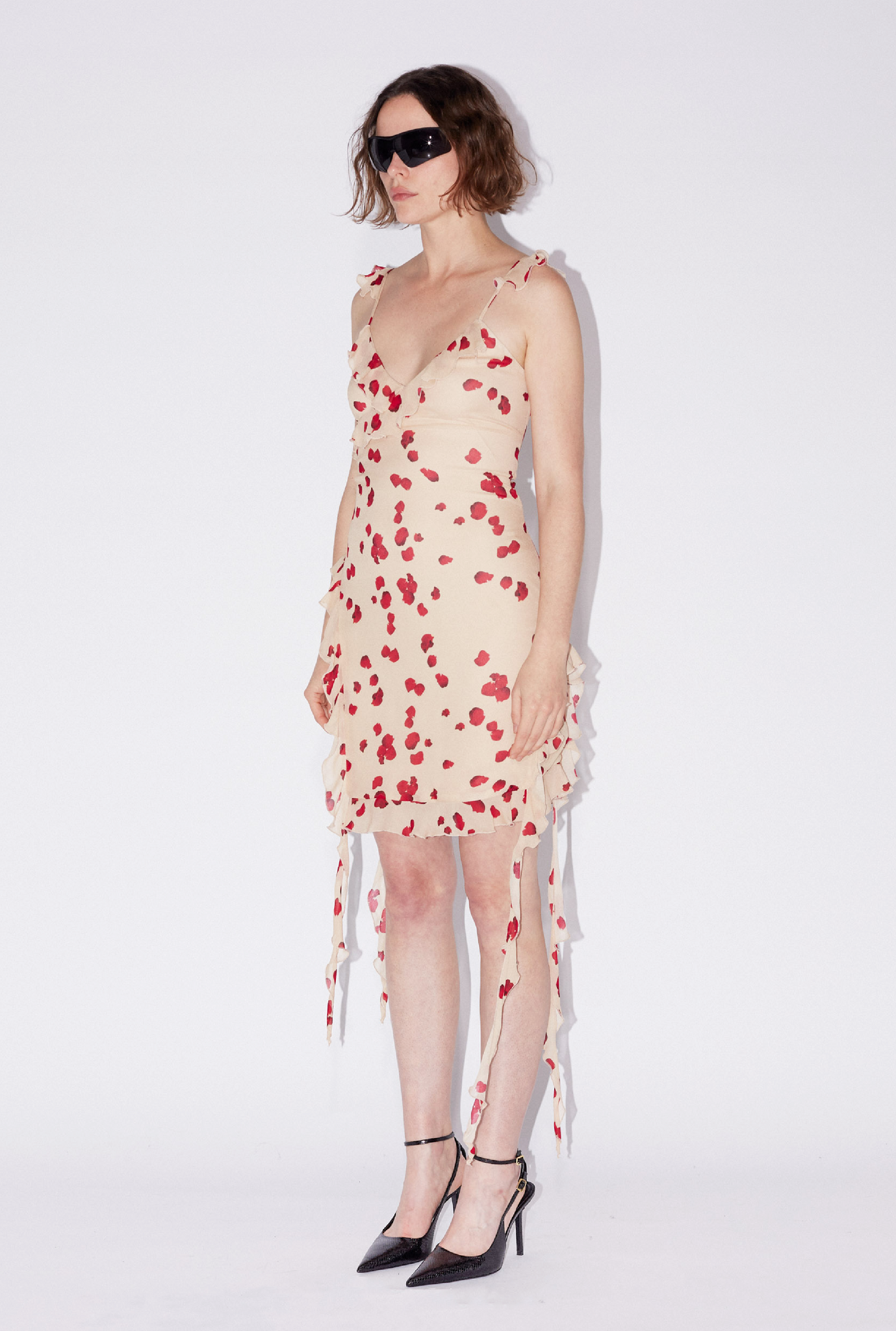 Nude rose chiffon dress