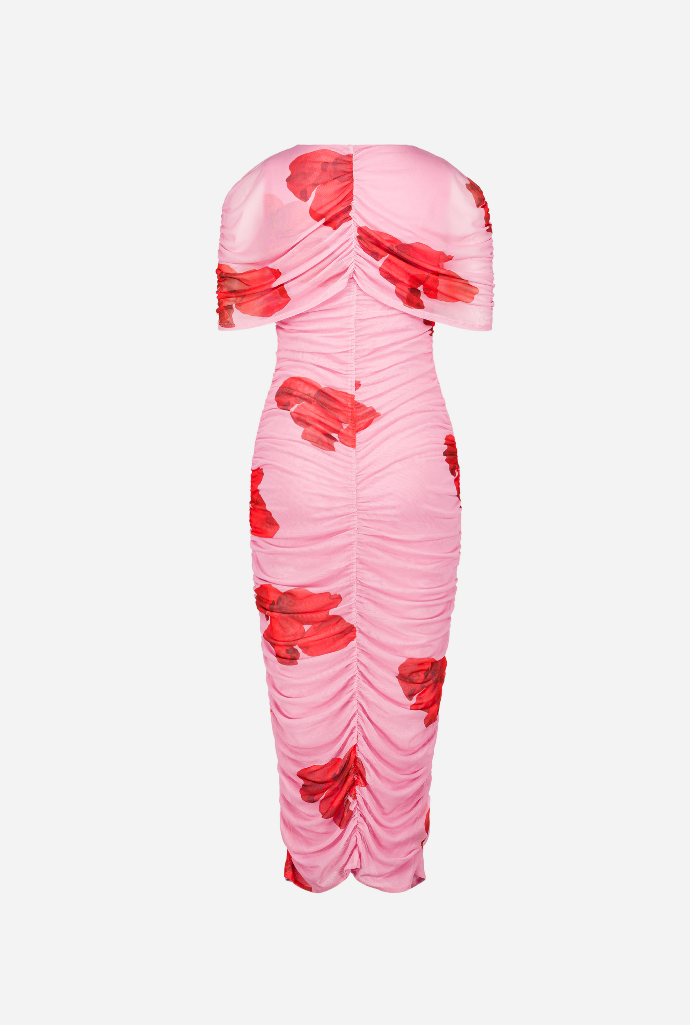 Draped floral midi dress