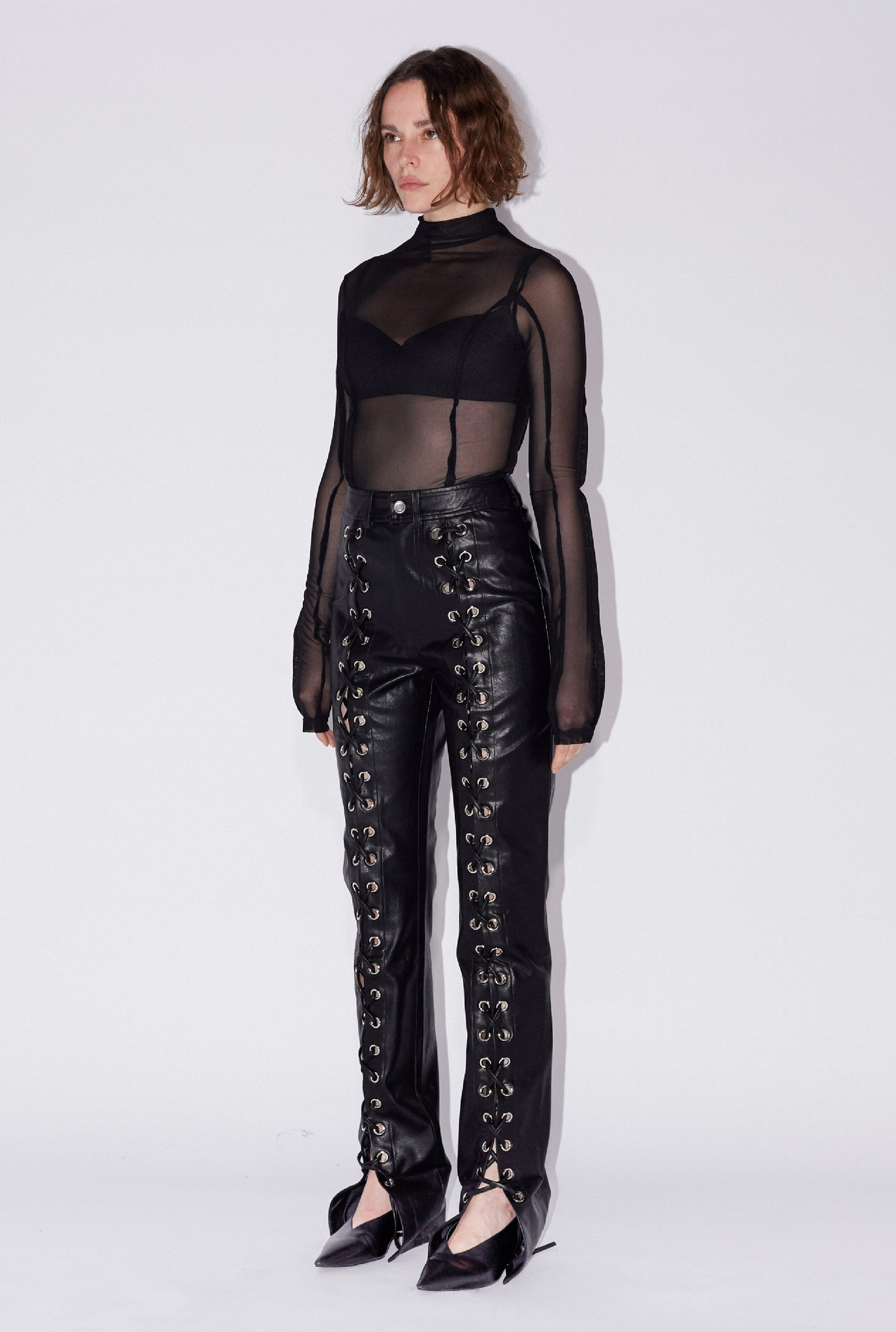 Lace Up PU Pant