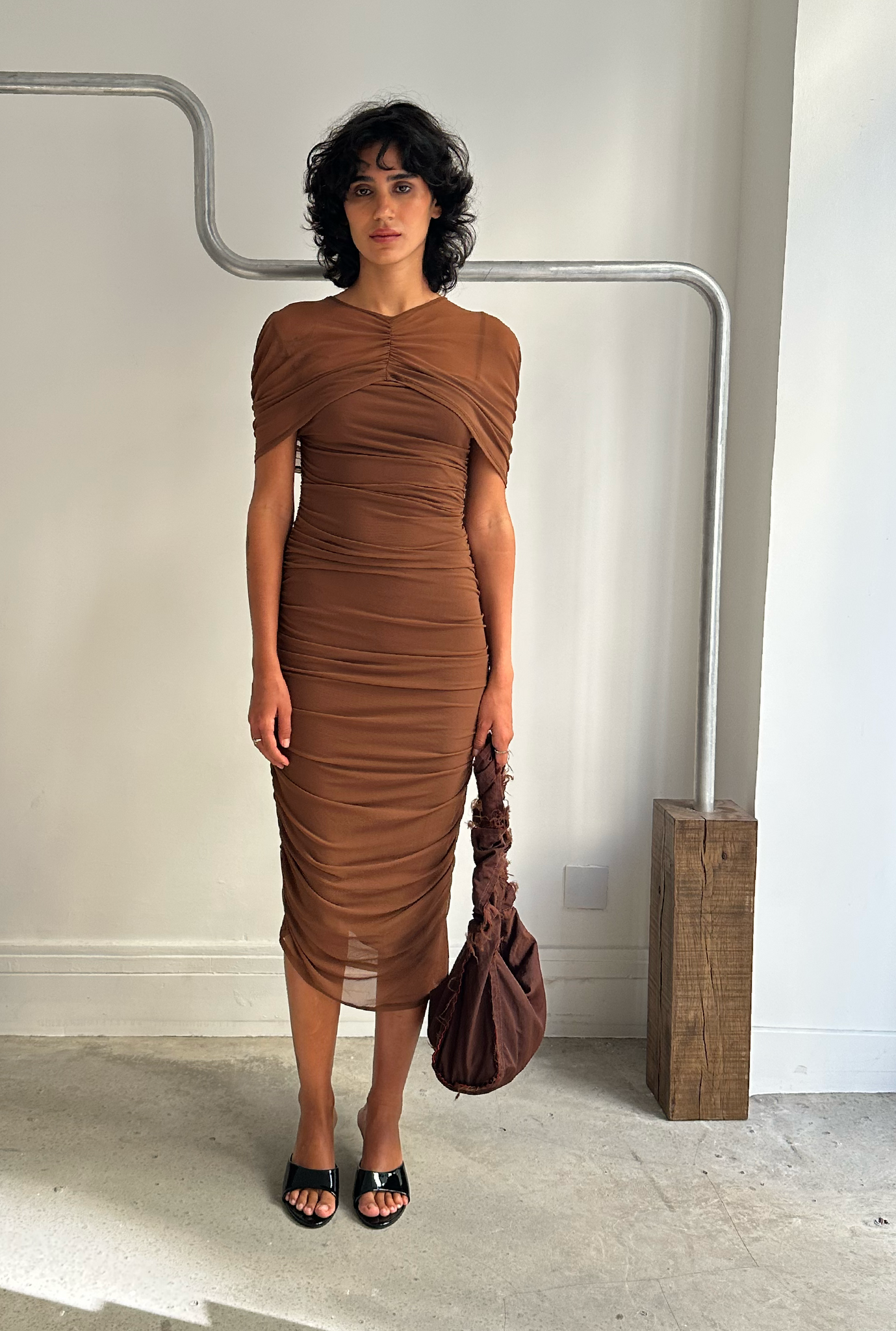 Draped cape dress