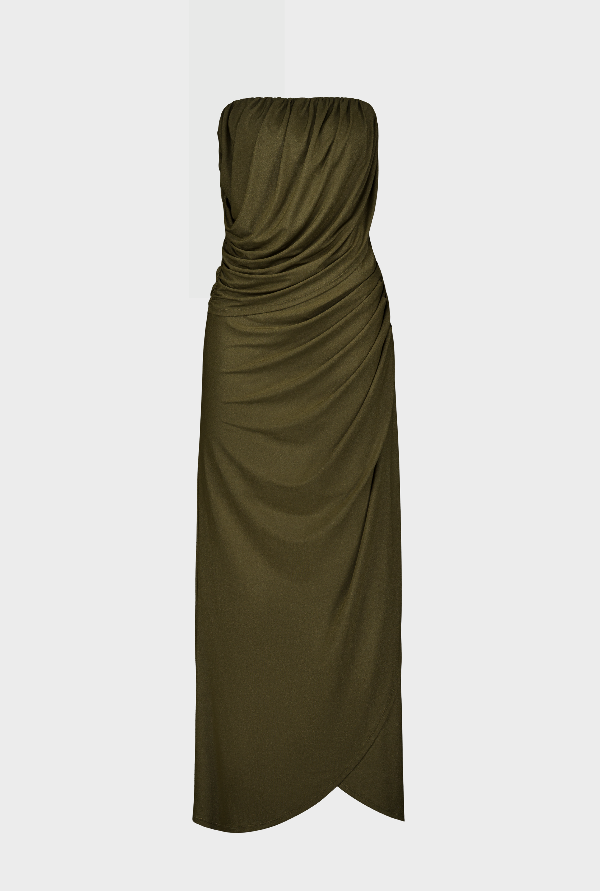 open lace back dress One-Shoulder Cutout Asymmetrical Dress with Embroidered Tulle Sleeve –  HAREM's Brides main image 1