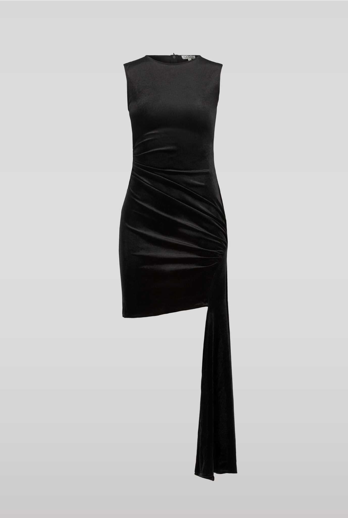 black velvet dress h&m DIVIDED H&M Black Velour Dress Size 8 Faux Wrap V-Neck Flounce Velvet F84