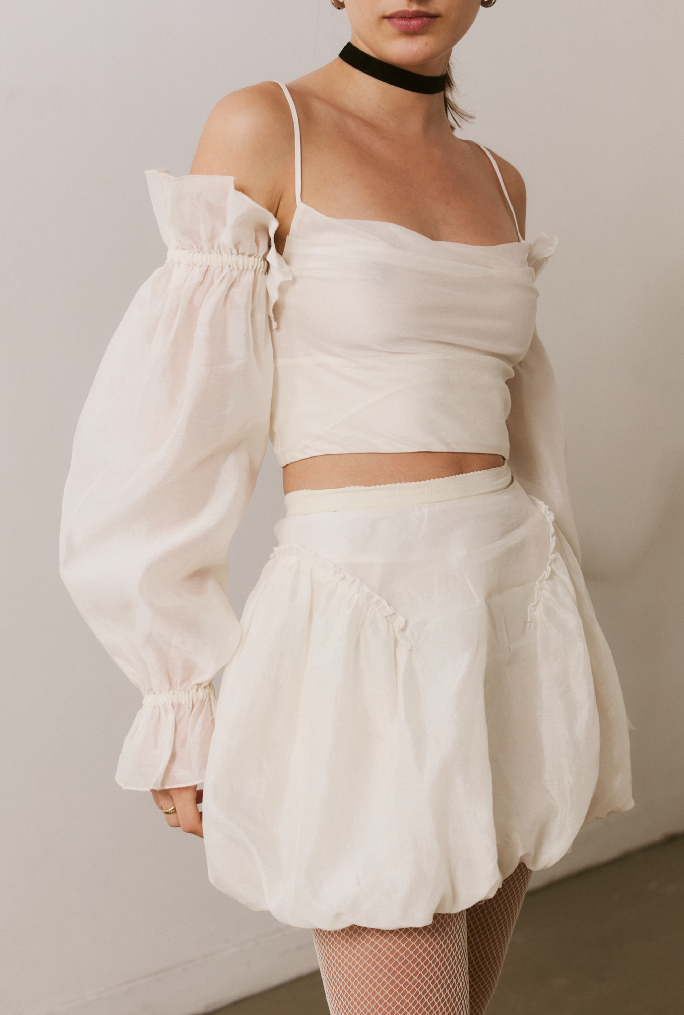 Raw silk top & sleeves