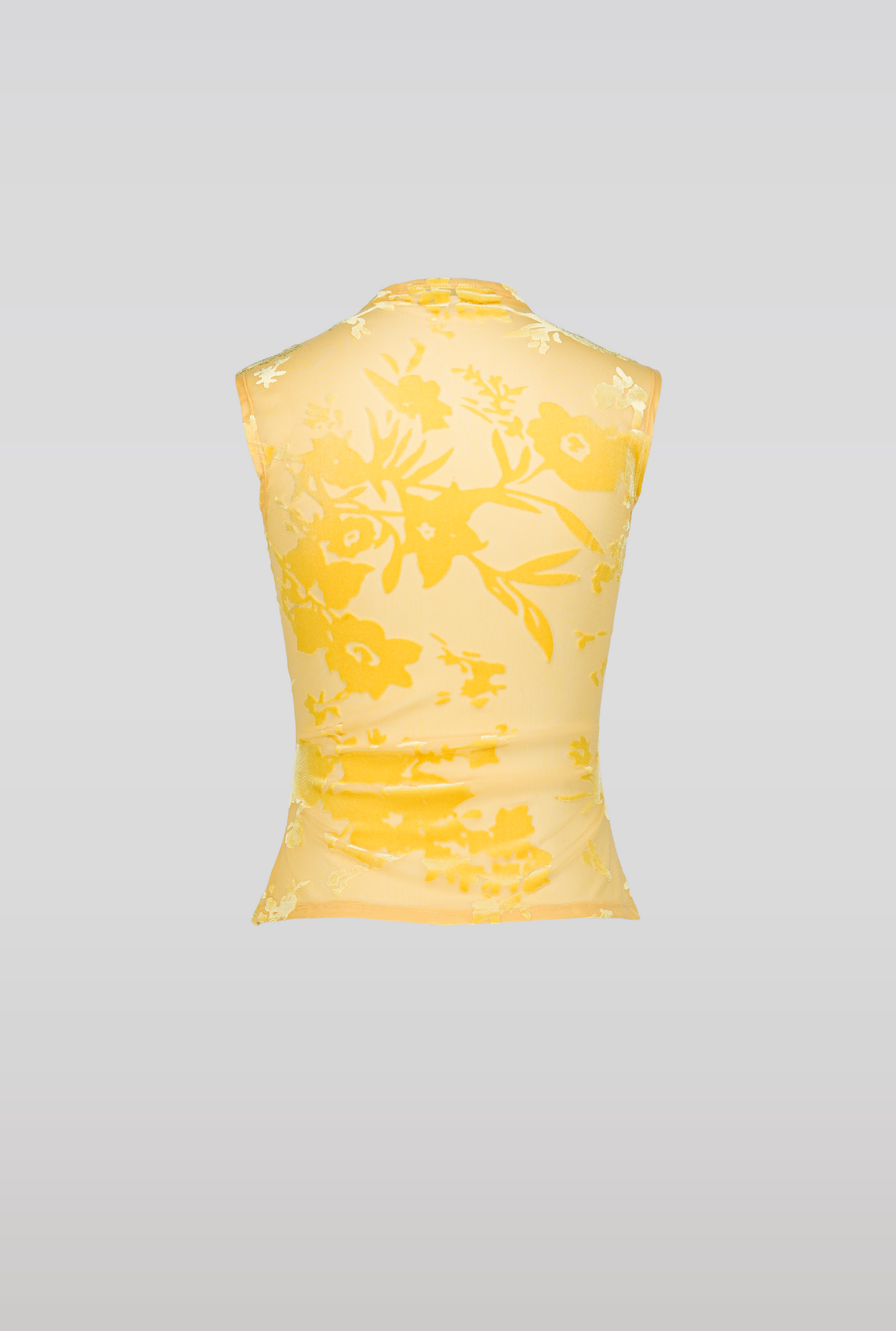 Flocked floral velvet top