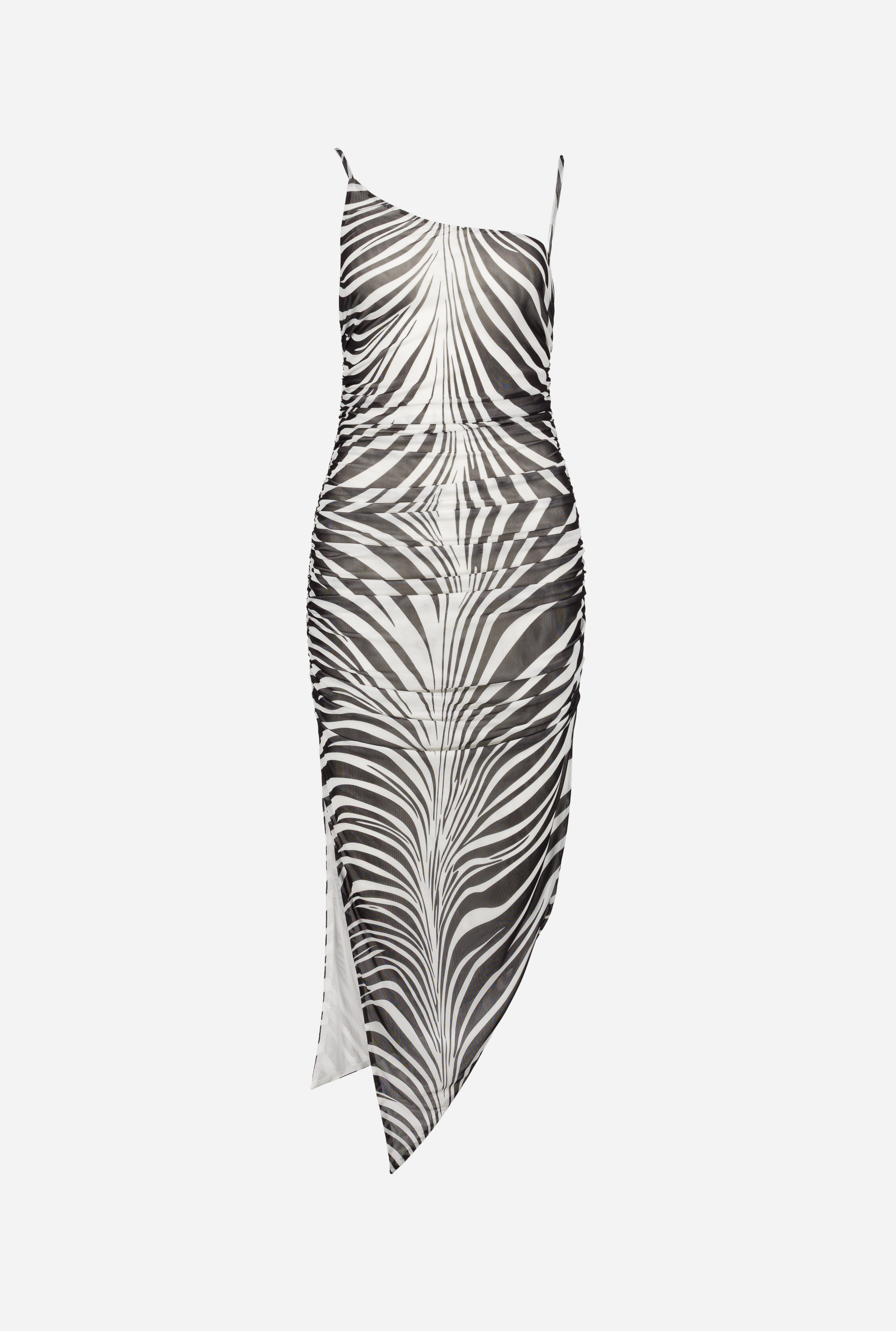 knee length dresses for ladies Petite Green Zebra Print V-Neck Midi Dress – Ro&Zo main image 1